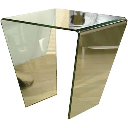 Razor Clear Bent Glass End Table